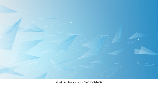 fondo vectorial del concepto de comunicación de la tecnología azul abstracta