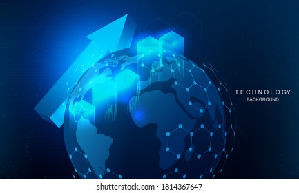 abstract blue technology communication concept vector background
