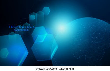 abstract blue technology communication concept vector background