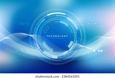 Abstract blue technology communication concept vector background. Vector template for brochure or cover background.