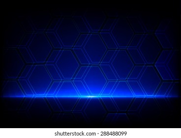abstract blue technology concept, abstract hexagon background