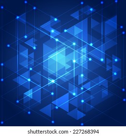 Abstrakte blaue Technologie, geometrischer Hintergrund, Vektorgrafik