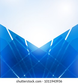 Abstract blue technology geometric corporate design background with cross the line , Vector Illustration