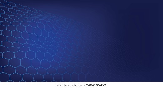 Resumen de fondo hexagonal de tecnología azul. ilustrador vectorial