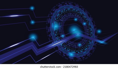 Resumen del fondo futurista del concepto de comunicación de alta tecnología de tecnología azul.