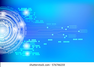 Abstract Blue Technology Moving Forward Concept Vector Background