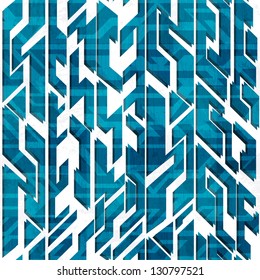 abstract blue technology seamless pattern