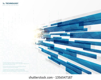 Abstract blue technology stripe lines square geometric with flare decoration. You can use for cover design of futuristic, ad, poster, print, book, artwork. illustration vector eps10