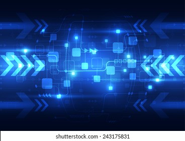 Abstract blue technology telecoms background, vector illustration
