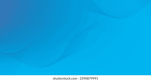 Abstract blue technology wave design, digital network background, vector communication concept, overlapping circle, blank space