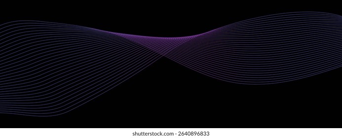 Abstract blue technology wave lines background. Curved wavy vector line