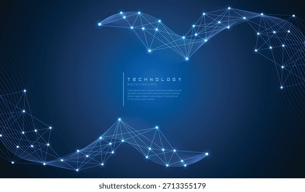 Fondo Abstractas de la red de la onda de la Tecnología azul, para la tecnología, la inteligencia artificial, las redes de datos, los sistemas de comunicación y la innovación futurista.