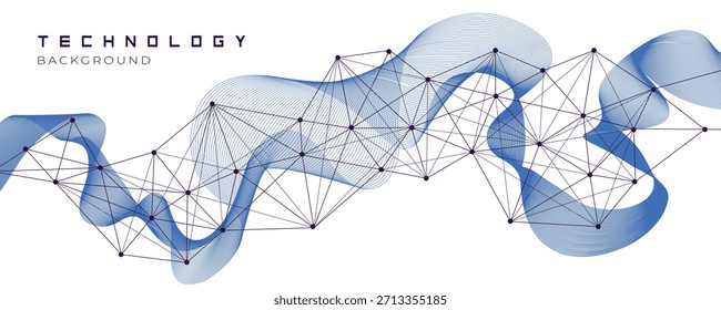 Fondo Abstractas de la red de la onda de la Tecnología azul, para la tecnología, la inteligencia artificial, las redes de datos, los sistemas de comunicación y la innovación futurista.