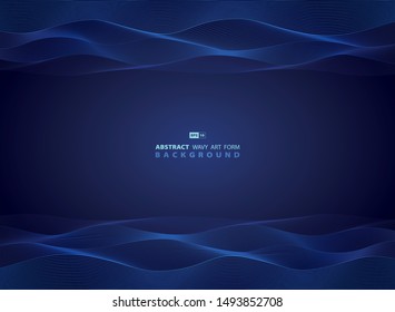 Abstract blue technology wavy design of modern artwork template. Use for ad, template design, decoration, print, cover, annual. illustration vecto eps10