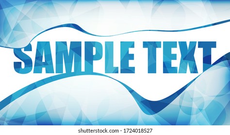 Abstract blue template with copy space and background textured triangles and circles. Vector graphics
