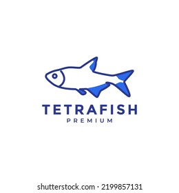 abstract blue tetra fish logo