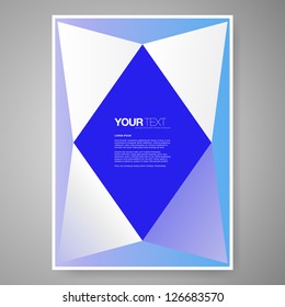 Abstract blue text box design background vector
