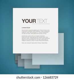 Abstract blue text box design background vector