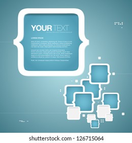 Abstract Blue Text Box Design Vector