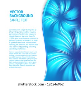 Abstract blue text page with smooth lines. Vector illustration, eps 10, contains transparencies.