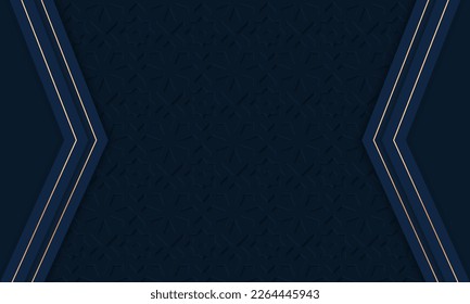 Abstract blue texture background with decorative ornament border frame. Islamic template design. Vector illustration