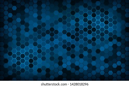 Abstract blue texture hexagon background. 
