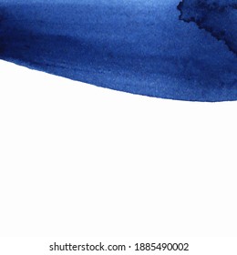 Abstract blue texture watercolor for concept design. Abstract frame background. Bright decoration. Artistic wallpaper. Dark blue stains. Vector illustration