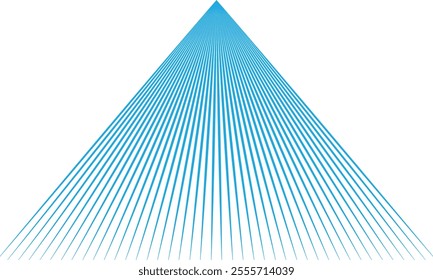 abstract blue thin to thick line triangle pattern can be used background.