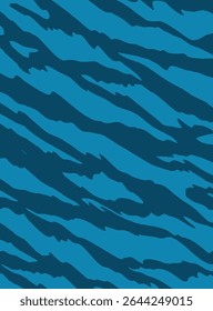 Abstract Blue Tiger Stripes Seamless Pattern Design Texture