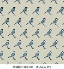 abstract blue tit, bird, logo, drawing