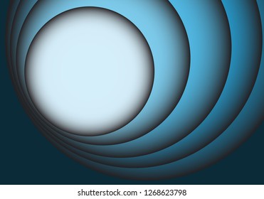 Abstract blue tone circle curve 3D shadow design modern futuristic background vector illustration.