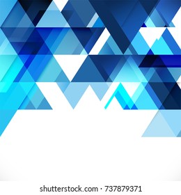 Abstract blue tone geometric layout template and modern overlapping with white space on below for text. Modern background for business or technology, cover, online presentation website element.