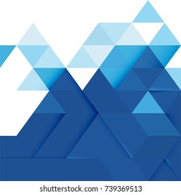 Abstract blue tone geometric layout template and modern overlapping with white space on top position. Modern background for business or technology, cover, online presentation website element.