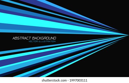 Abstract Blue Tone Line Speed Triangle Shape Direction On Black Design Modern Futuristic Background Vector Illustration.