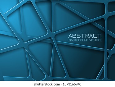 Abstract blue tone mesh line cross pattern overlap design modern futuristic background vector illustration.