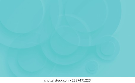 Abstract Blue Transparent Overlapping Circles. 3D Paper Cut Background. Vector Illustration