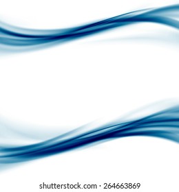 Abstract blue transparent wave modern divider layout of speed swoosh lines. Vector illustration