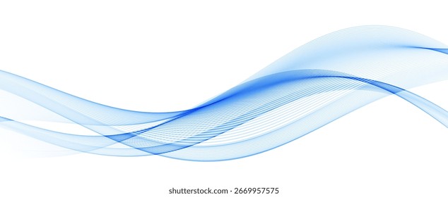 Onda Transparente Azul Abstrata . Vetor Abstrato Fundo de onda de fumaça.