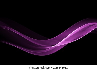 Abstract blue transparent waves on a black background.