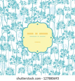 Abstract blue trees frame seamless pattern background
