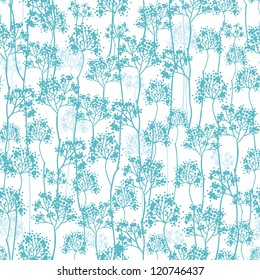 Abstract blue trees seamless pattern background