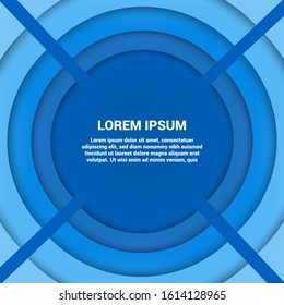 Abstract blue trendy template with text and elegant arcs. Vector illustration