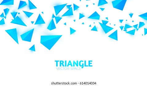 Abstract Blue Triangle Background. 3D Triangles. Polygonal Wave Backdrop. Vector illustration
