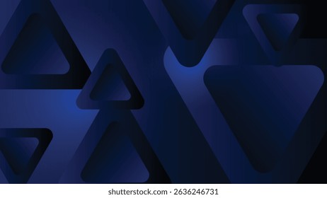 Abstract Blue Triangle Background with Dark Gradient