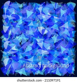 Abstract blue triangle background for design - vector illustration
