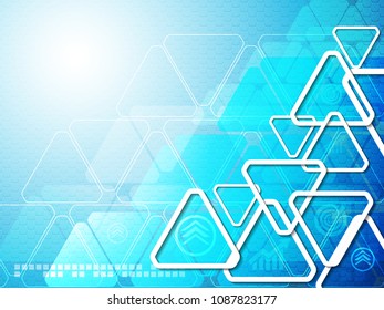 abstract  blue triangle background vector illustration