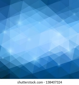 Abstract Blue Triangle Background, Vector Illustration EPS10, Contains Transparent Objects