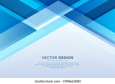 Abstract blue triangle background vector. Bright modern geometric template design for business or technology presentation with space for your text. Suit for cover, poster, banner. Vector illustration