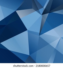 Resumen del fondo geométrico del triángulo azul, Ilustración vectorial.
Mosaico de formas simples en degradado blanco azul.