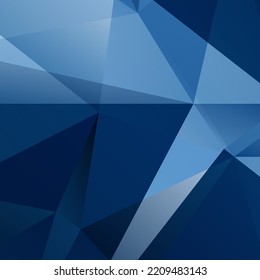 Resumen del fondo geométrico del triángulo azul, Ilustración vectorial.
Mosaico de formas simples en degradado blanco azul.